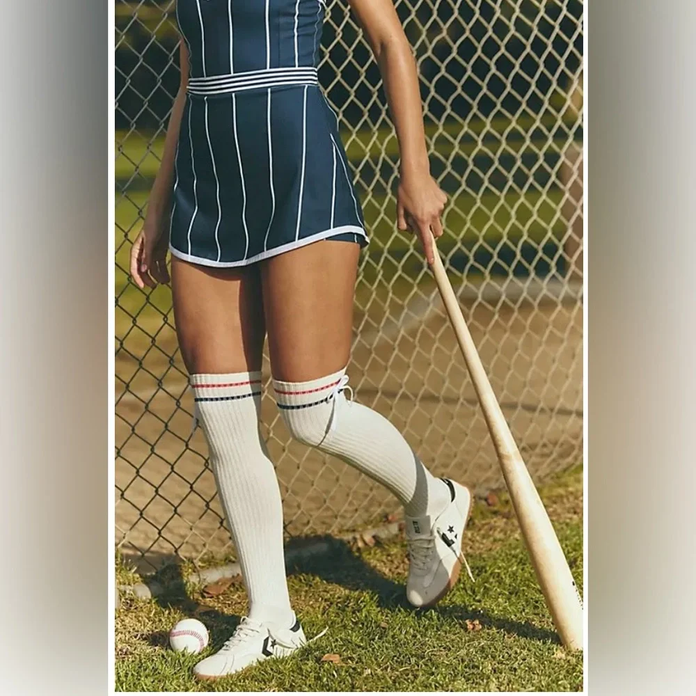 NWT Free People Movement Foul Shot Knee High Socks in White - Picture 2 of 6